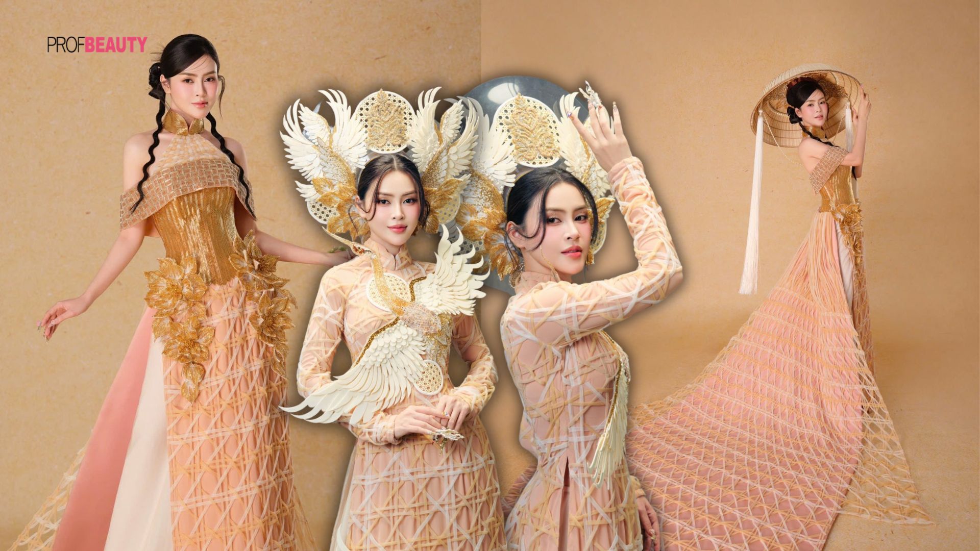 NTK Eric Moon ra mắt áo dài Mộc Tre lấy cảm hứng từ nghề mây tre đan