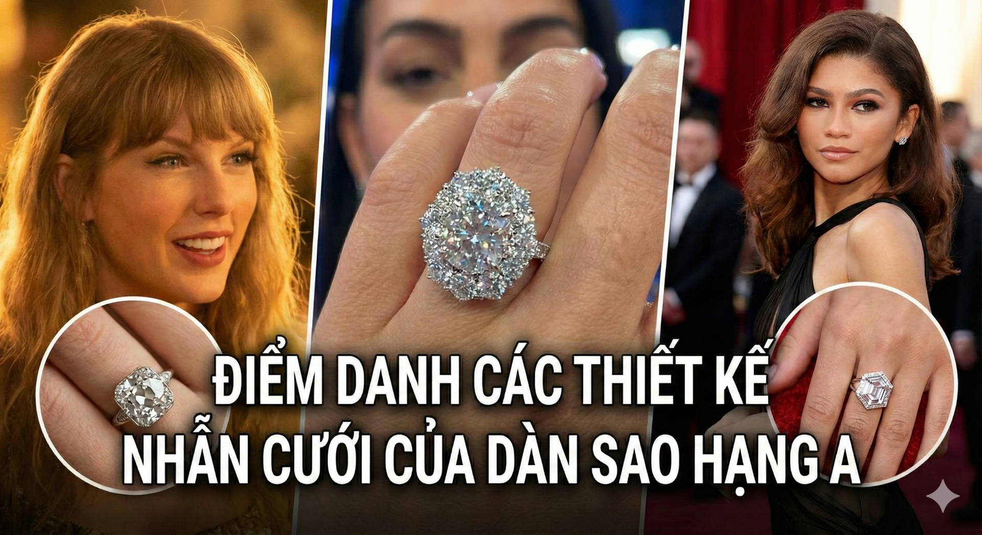 Điểm danh các thiết kế nhẫn cưới của dàn sao hạng A