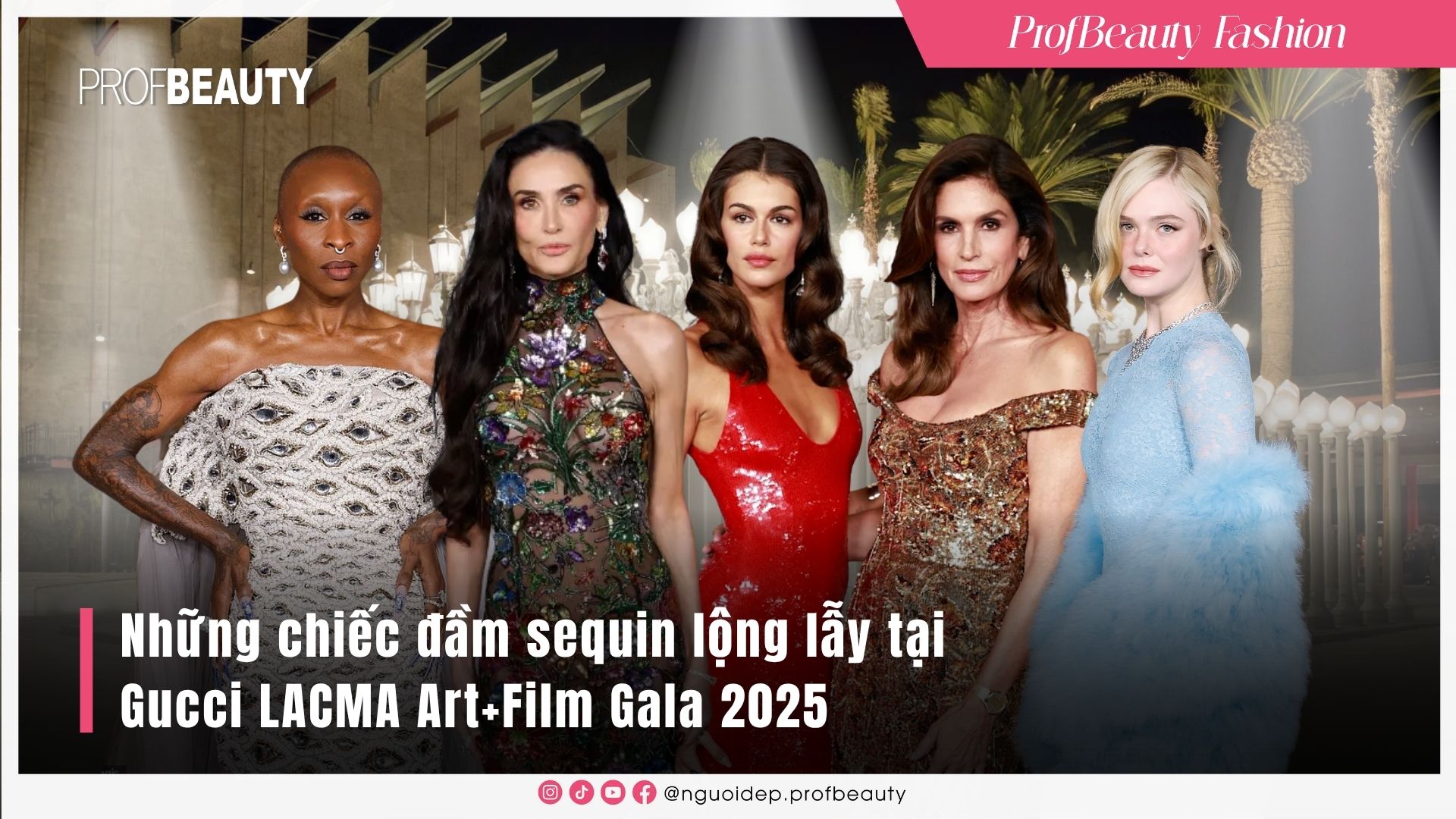 Những chiếc đầm sequin lộng lẫy tại Gucci LACMA Art+Film Gala 2025