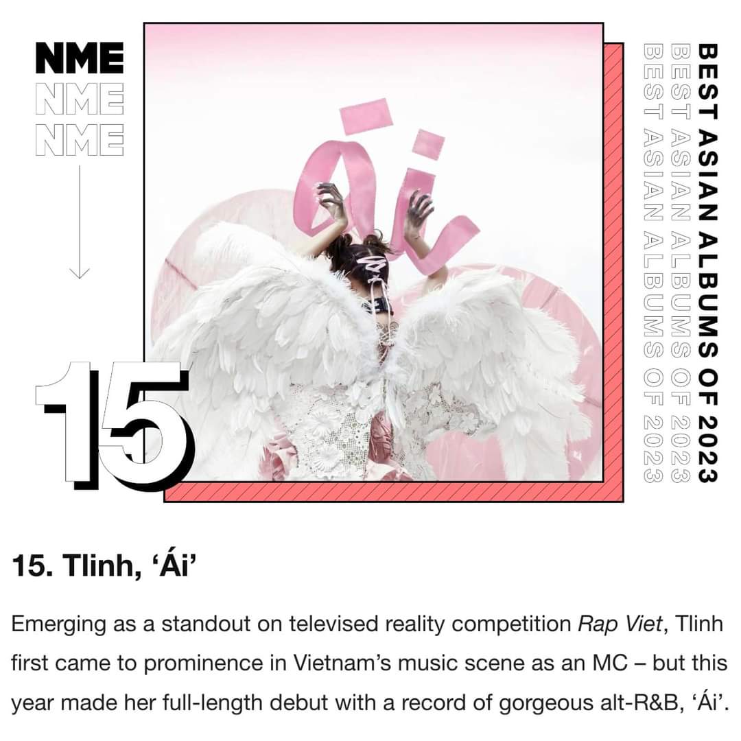 Album "Ái" của tlinh lọt top album hay nhất Châu Á