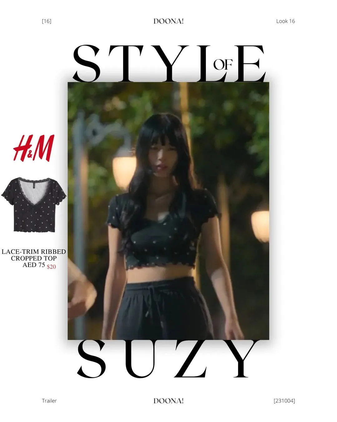 Lace-Trim Ribbed Cropped Top chỉ có giá gần 500.000 đồng.